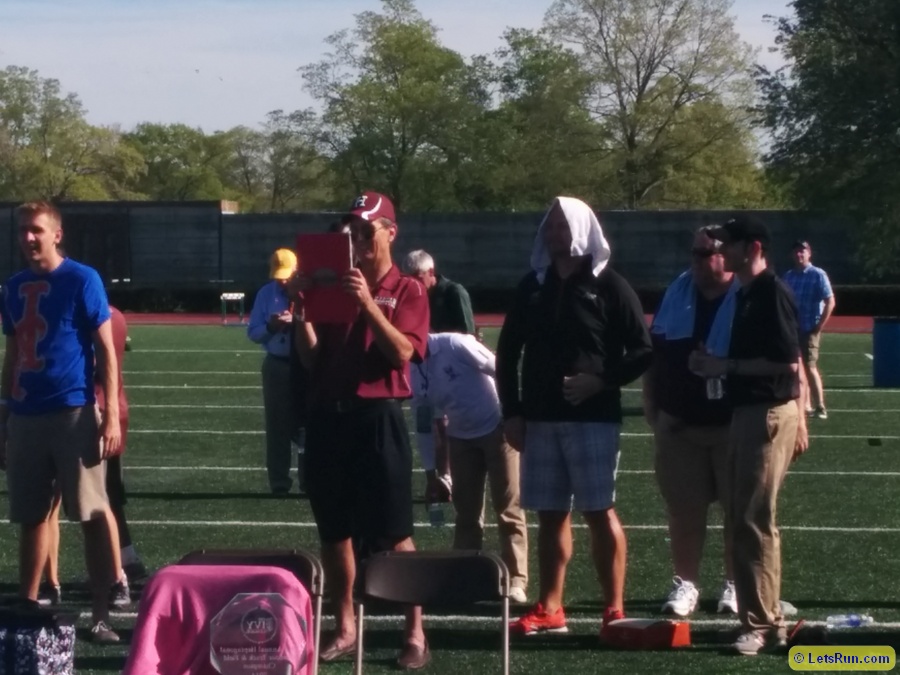 Celebrity citing: NBC announcer Chris Collinsworth films the Harvard celebration