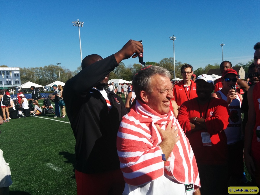 Cornell AD Andy Noel gets his hair died red