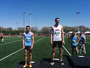 Rob Napolitano of Columbia, Brown's Tyler Benster and Columbia's Harry McFann