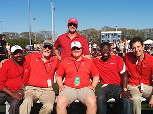 Head coach Nathan Taylor and the Cornell assistants