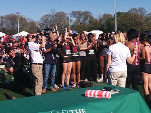 The Harvard women celebrate