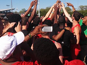 Cornell men celebrate
