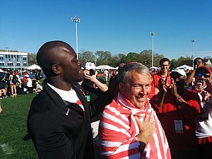 Shot put star Stephen Mozia and Andy Noel