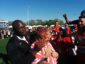 Shot put star Stephen Mozia and Andy Noel