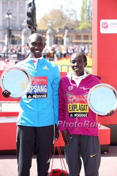 Wilson Kipsang and Edna Kiplagat 2014 London Marathon Champions