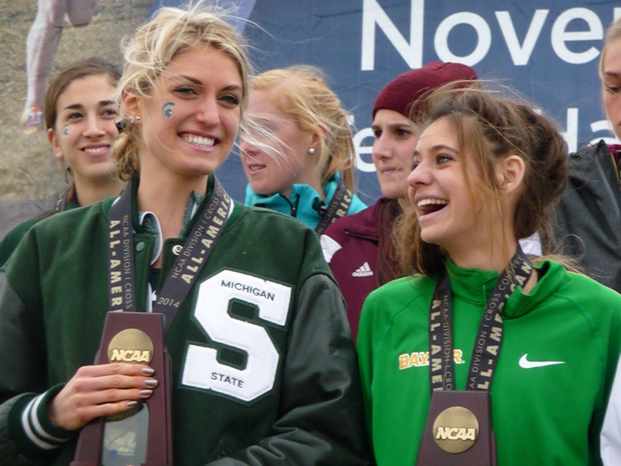 Rachele Schulist of Michigan State 4th with Rachel Johnson