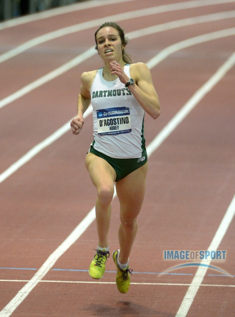Abbey D'Agostino of Dartmouth wins the womens 5,000m in 16:20.39
