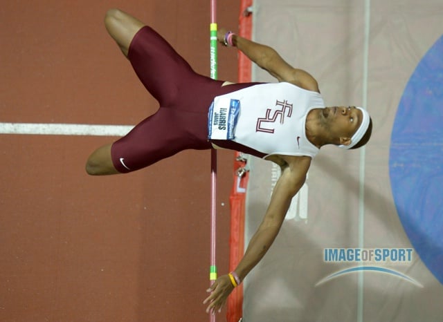 James Harris of Florida State wins the high jump at 7-7 1/4 (2.32m)