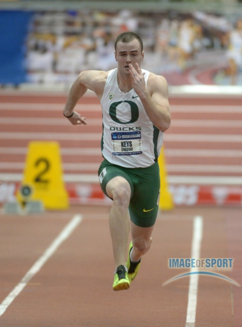 Dakotah Keys of Oregon runs 7.15 in the heptathlon 60m