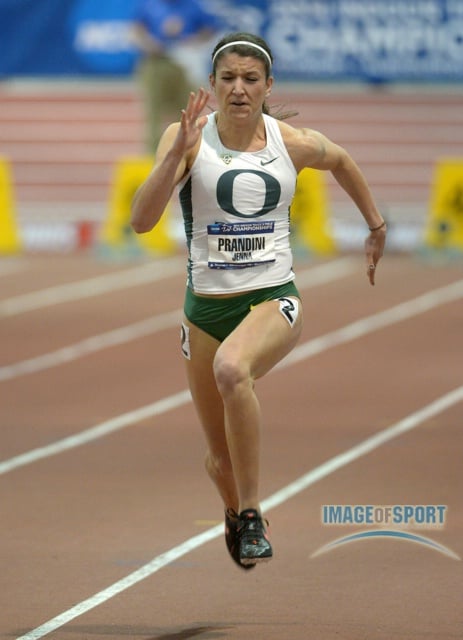 Jenna Prandini of Oregon runs 7.27