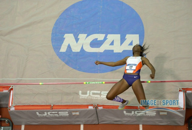 Mar 15, 2014; Albuquerque, NM, USA; General view of Mimi Land of Clemson in the womens high jump in the 2014 NCAA Indoor Championships at Albuquerque Convention Center.