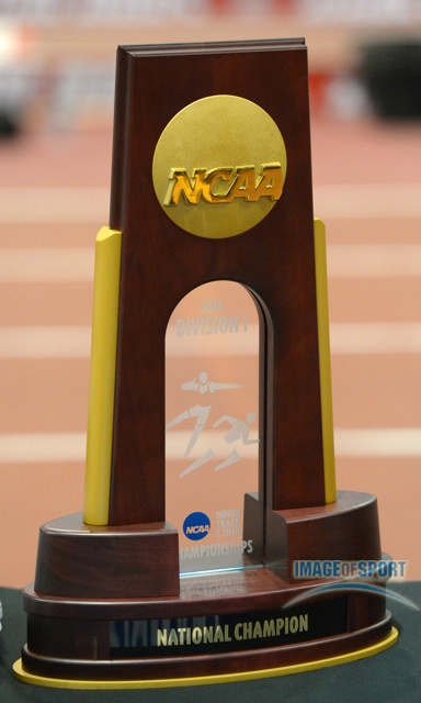 Mar 15, 2014; Albuquerque, NM, USA; General view of the NCAA championship plaque at the 2014 NCAA Indoor Championships at Albuquerque Convention Center.