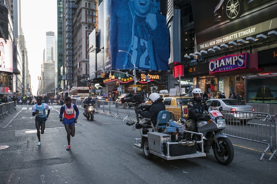 Mutai and Sambu in Times Square