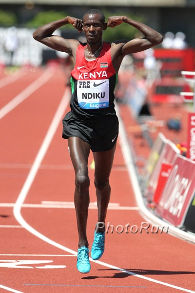Caleb Ndiku Celebrates the Win