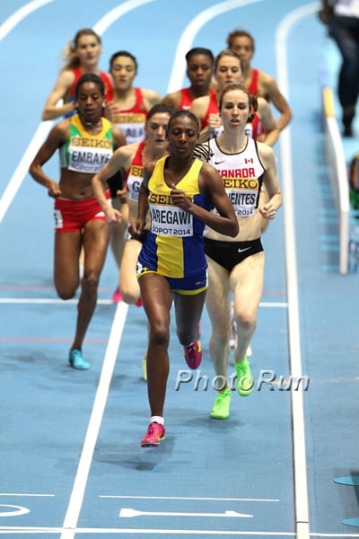 Abeba Aregawi Leading Women's 1500m Final