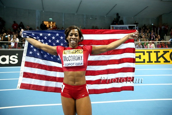 Francena McCorory Celebrates