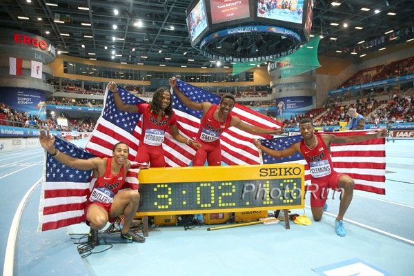 Your new world record holders Kind Butler, David Verburg, Calvin Smith, Kyle Clemons (l-r)