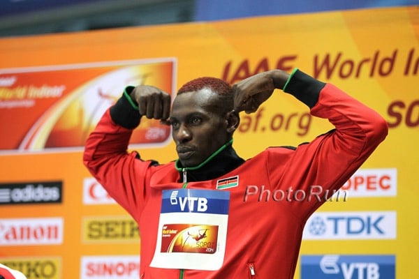 Caleb Ndiku On the Medal Stand