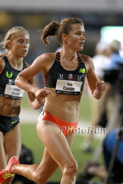 Kim Conley Leads Jordan Hasay