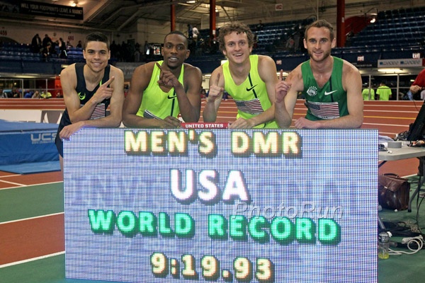 Matt Centrowitz, Mike Berry, Erik Sowinski, Pat Casey 9:19.93 World Record
