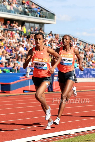 Hassan Leads Aregaw in Women's 1500
