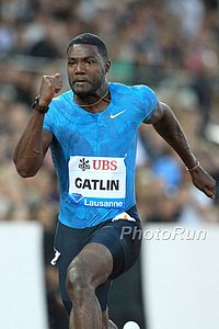 Justin Gatlin in Asafa Powel, Tyson Gay 100m Clash