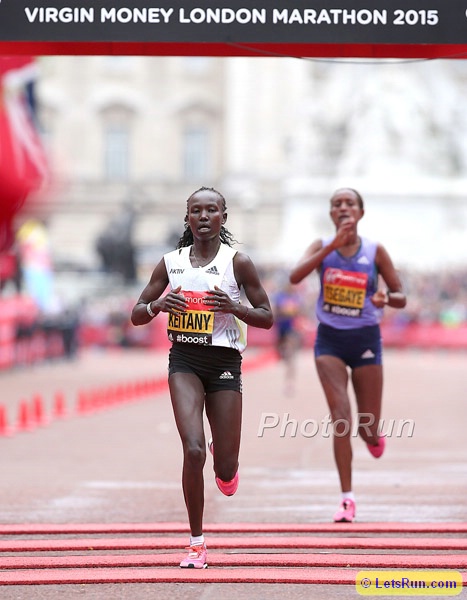 Mary Keitany 2nd Ahead of Tirfi Tsegaye