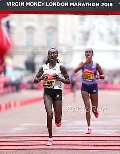 Mary Keitany 2nd Ahead of Tirfi Tsegaye