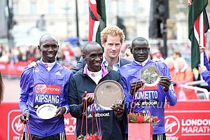 Kipsang, Kipchoge, Prince Harry, and Dennis Kimetto