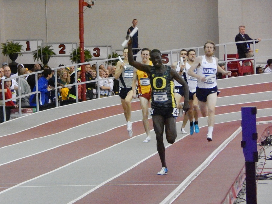 Cheserek Was Able to Celebrate Halfway Down the Homestretch