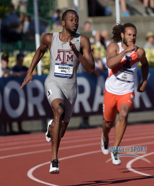 Deon Lendore of Texas A&M wins 400m heat in 45.43