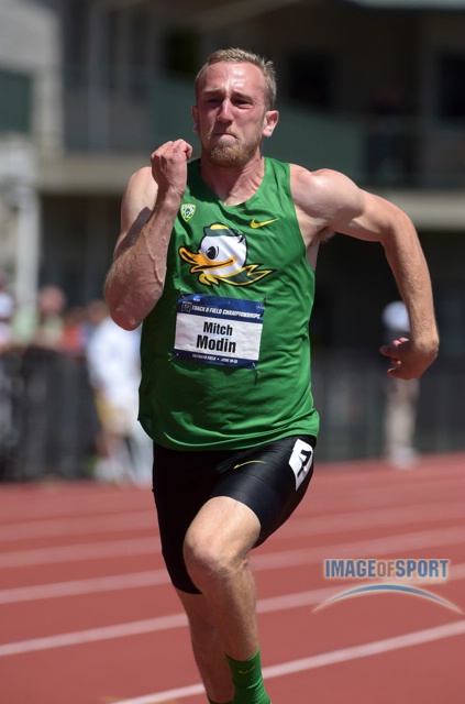 Mitch Modin of Oregon runs 10.96 in the decathlon 100m