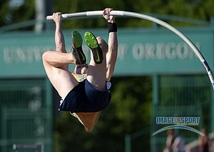 Shawn Barber of Akron wins the pole vault at 18-4 1/2 (5.60m)