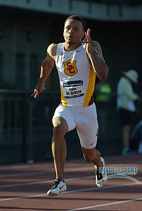 Andre De Grasse of Southern California runs 20.09 in a 200m semifinal