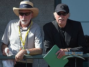 TrackTown USA president Vin Lananna (left) and Nike co-founder Phil Knight