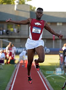 Jarrion Lawson of Arkansas  second in the long jump at 27- 4 1/2