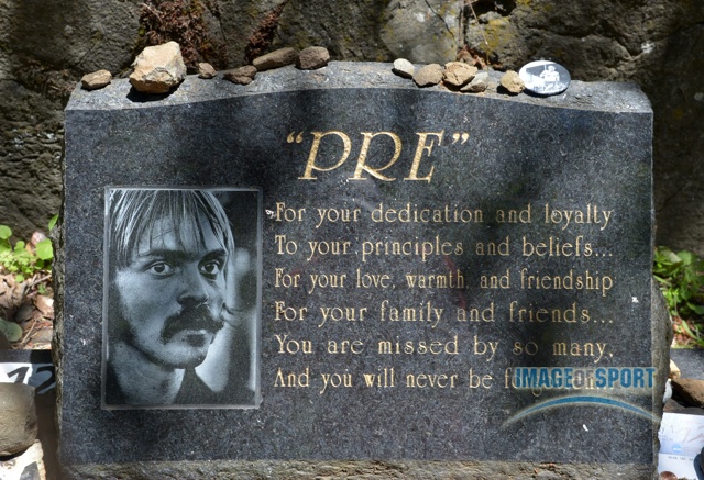 Jun 12, 2015; Eugene, OR, USA; General view of Pre's Rock near the intersection of Birch Lane and Skyline Blvd. The roadside memorial was named in the memory of American distance runner Steve Prefontaine who died after crashing his car into the boulder on May 30, 1975.