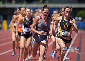 Rhianwedd Price of Mississippi State (left) defeats Shelby Houlihan of Arizona State
