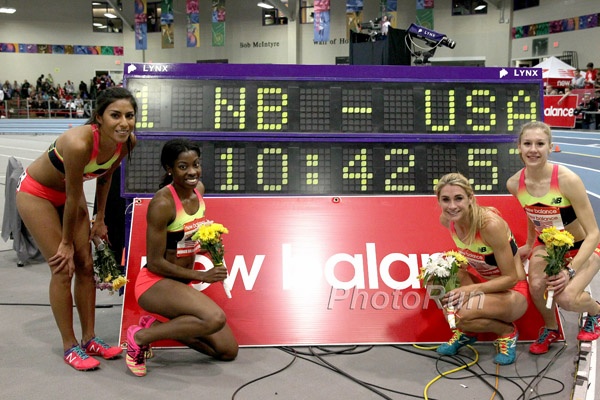 10:42.57 WR Brenda Martinez, Mahogany Jones, Megan Krumpoch, Sarah Brown (l-r)