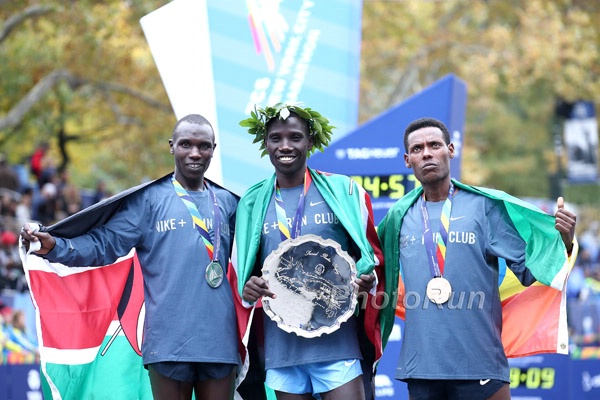 Geoffrey Kamworor, Stanley Biwott, Lelisa Desisa