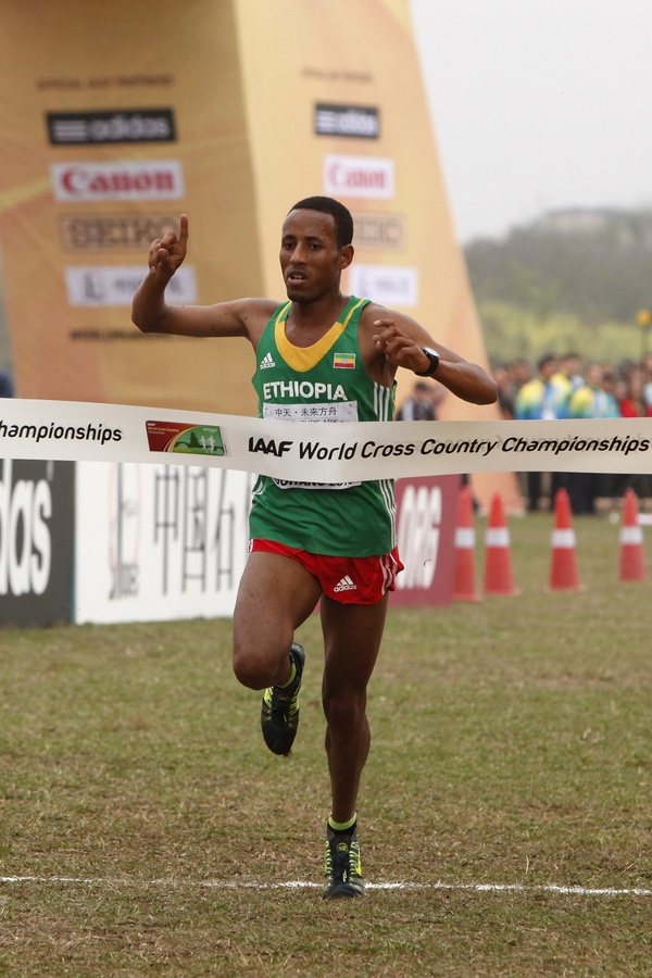  Yasin Haji of Ethiopia Wins the junior men's race 
© Getty Images for IAAF