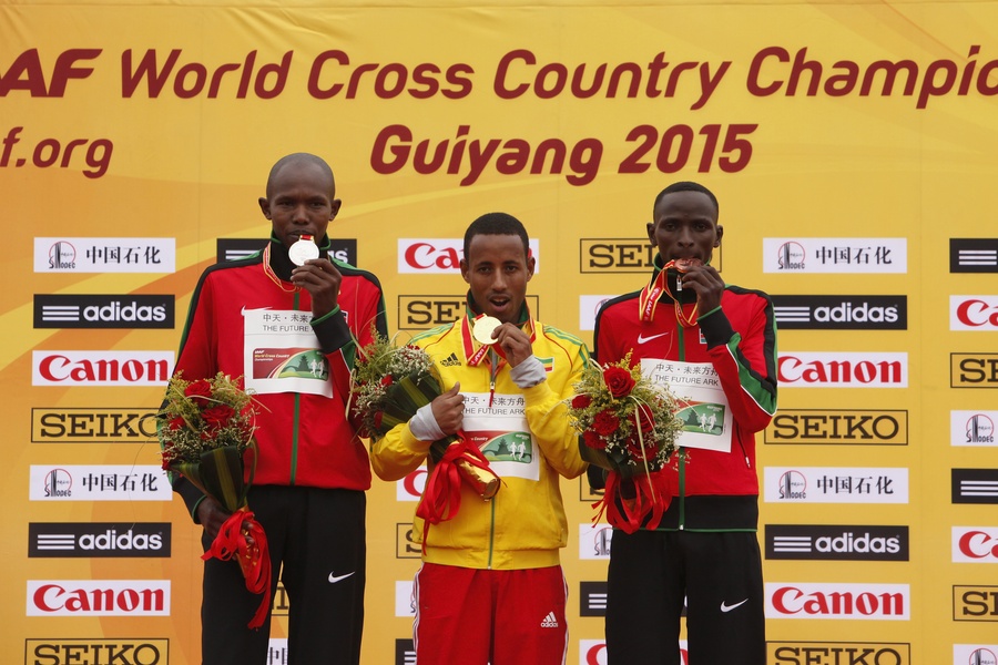 Geoffrey Kipkirui Korir of Kenya, Yasin Haji of Ethiopia, and Alfred Ngeno of Kenya Your Junior Medalists
© Getty Images for IAAF
