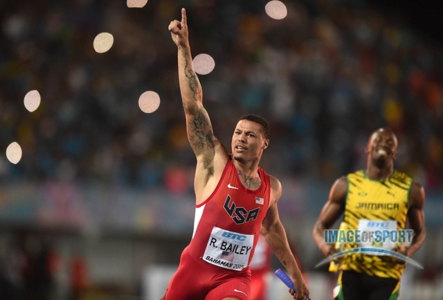 Ryan Bailey Celebrates Win over Usain  Bolt and Jamaica