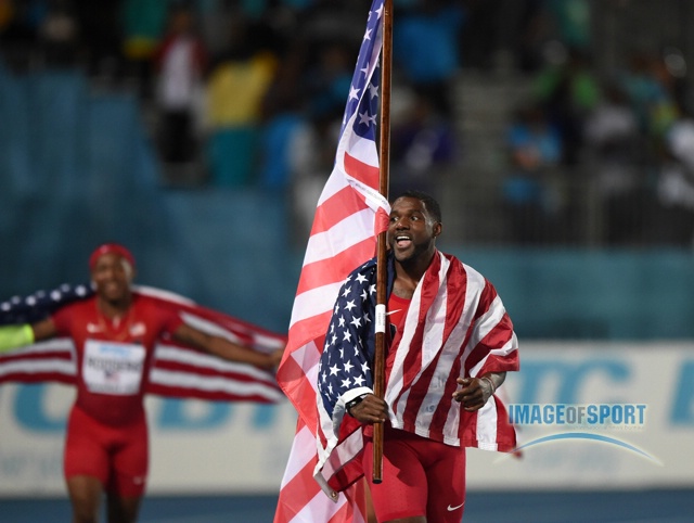 Justin Gatlin Celebrates