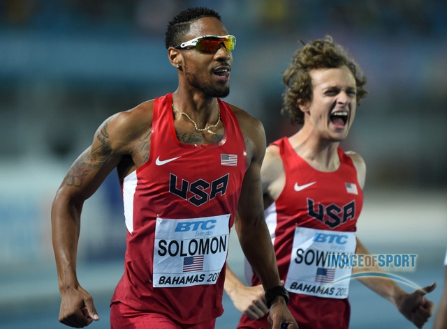 Duane Solomon (left) and Erik Sowinski celebrate