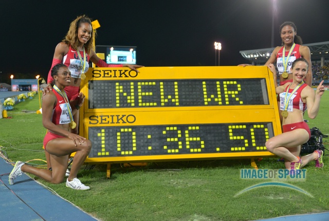 10:36.50 Distance Medley World Record for Moser, Richards-Ross, Rowbury and Wilson