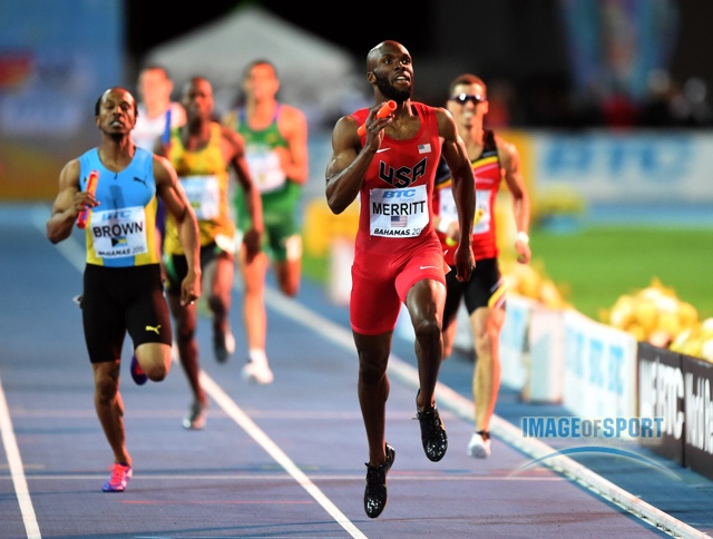LaShawn Merritt on 4x400 anchor