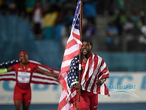 Justin Gatlin Celebrates