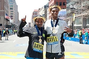 Atsede Baysa and Lemi Berhanu Hayle 2016 Boston Marathon Champions