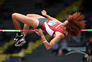 Jun 10, 2016; Eugene, OR, USA; Taliyah Brooks of Arkansas clears 5-7 3/4 (1.72m) during the 2016 NCAA Track and Field championships at Hayward Field.